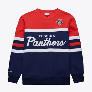 Florida Panthers Hockey Mitchell & Ness Vintage Style Crew Neck Sweatshirt